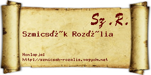 Szmicsák Rozália névjegykártya