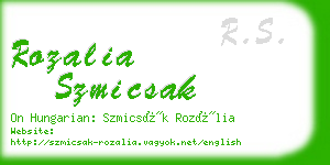 rozalia szmicsak business card